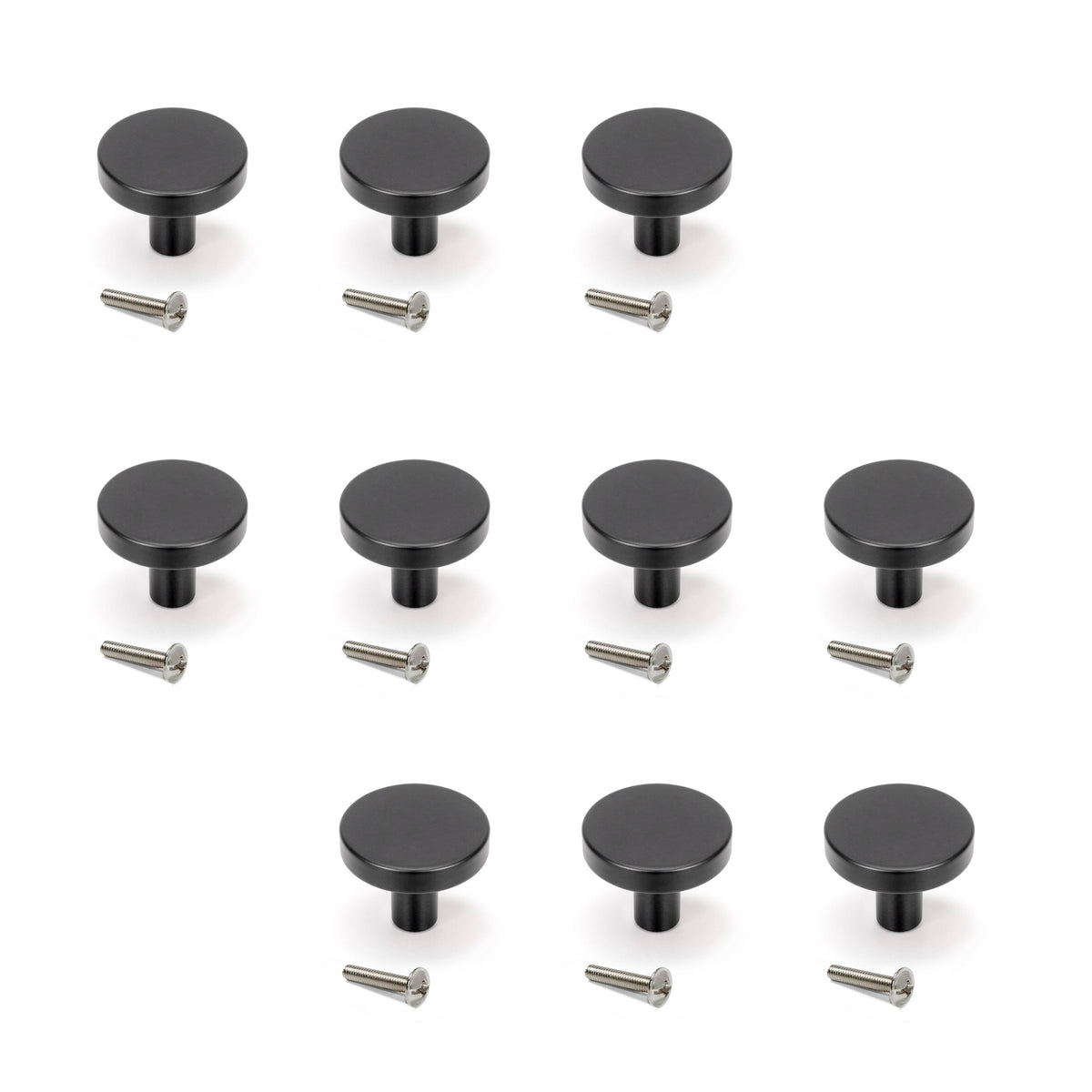 Emuca Set 10 Möbelknöpfe, Schrankknöpfe Uppsala, Durchmesser 30mm, Aluminium - werkzeug-online24