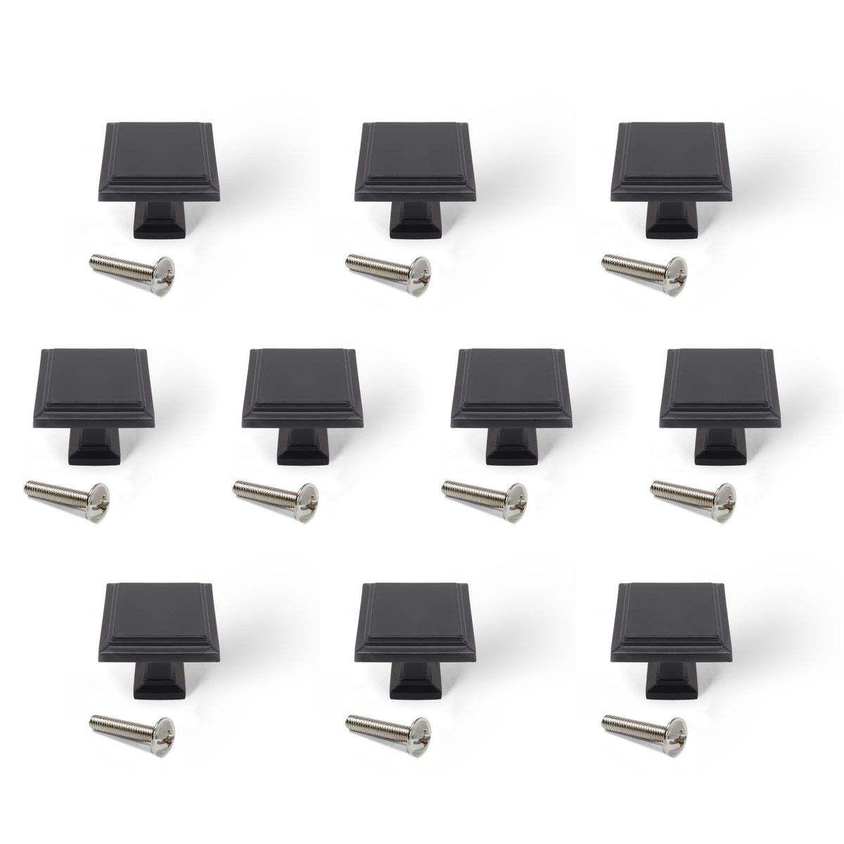 Emuca Set 10 MöbelknöpfeSchrankknöpfe, Ceuta, 31.5x31.5mm, Zamak - werkzeug-online24