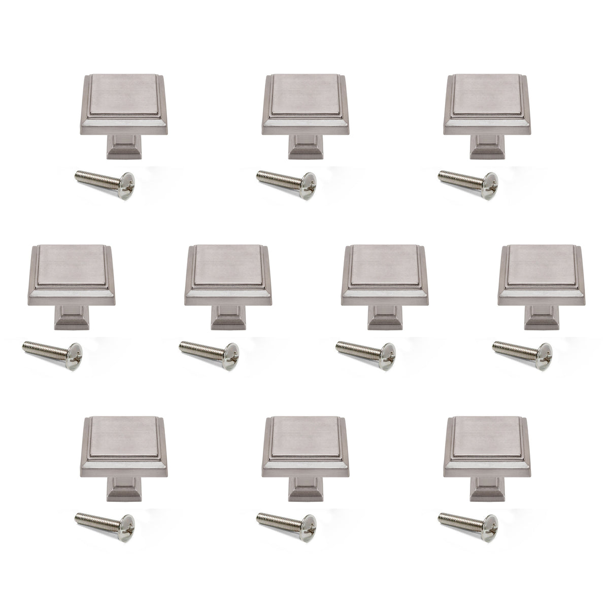 Emuca Set 10 MöbelknöpfeSchrankknöpfe, Ceuta, 31.5x31.5mm, Zamak - werkzeug-online24