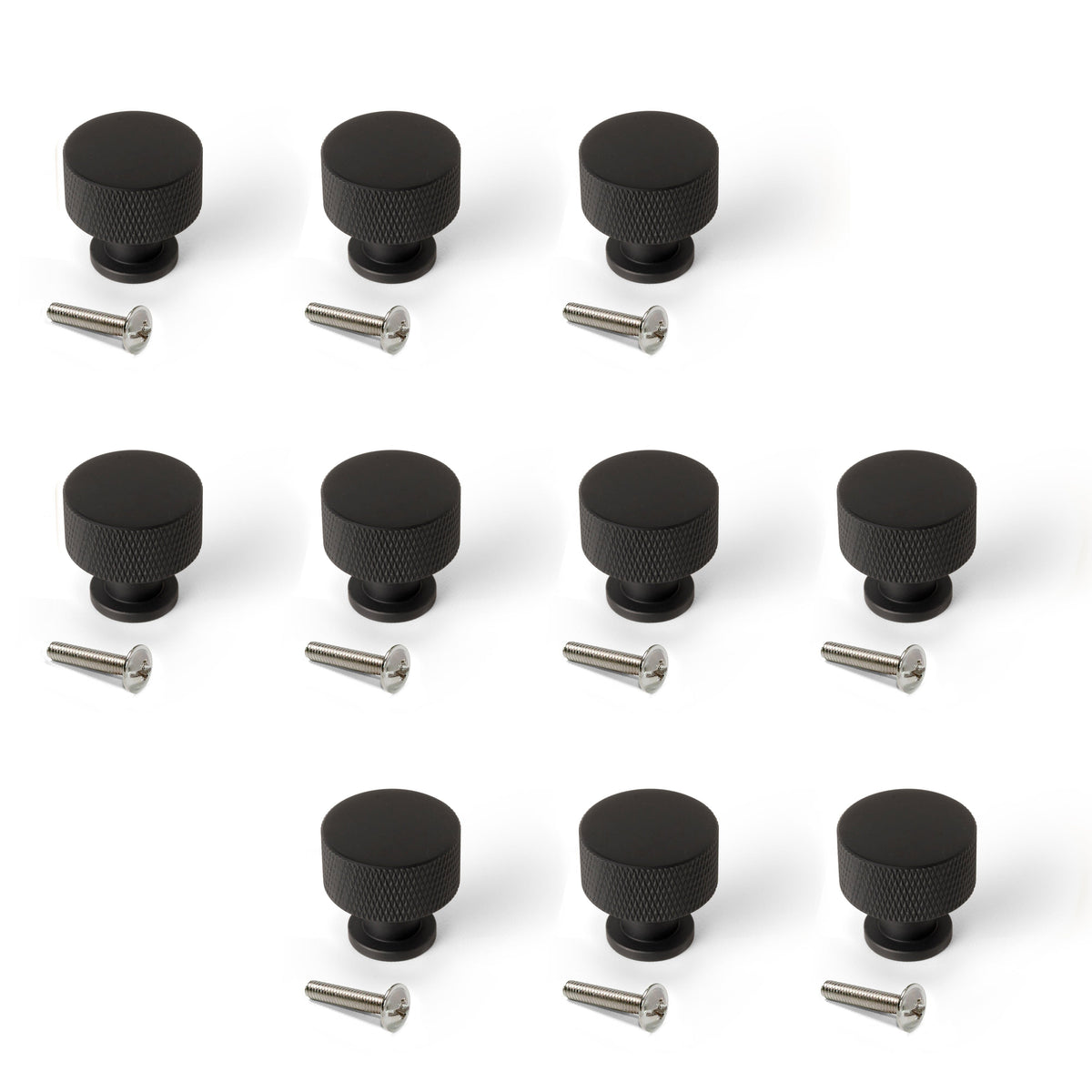 Emuca Set 10 Möbelknöpfe Argos, Durchmesser 30mm, Aluminium, Gold, Schwarz - werkzeug-online24