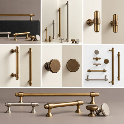 Möbelgriff aus massivem Messing – französischer Retro-Stil in Antik-Bronze