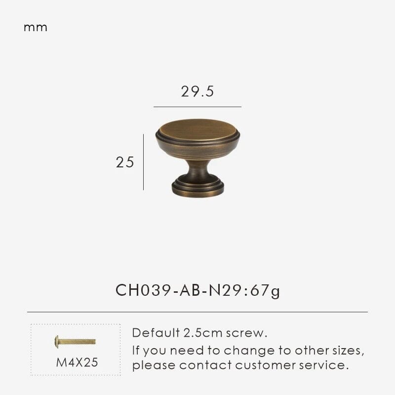 Möbelgriff aus massivem Messing – französischer Retro-Stil in Antik-Bronze