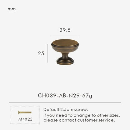 Möbelgriff aus massivem Messing – französischer Retro-Stil in Antik-Bronze