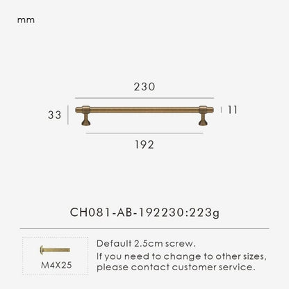 Möbelgriff aus massivem Messing – französischer Retro-Stil in Antik-Bronze