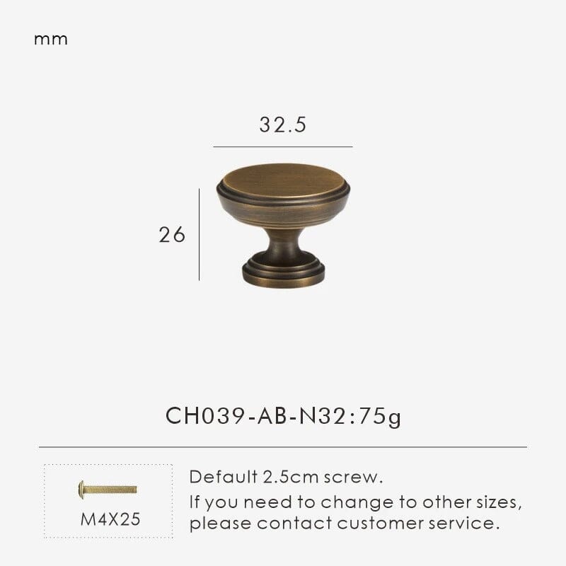 Möbelgriff aus massivem Messing – französischer Retro-Stil in Antik-Bronze
