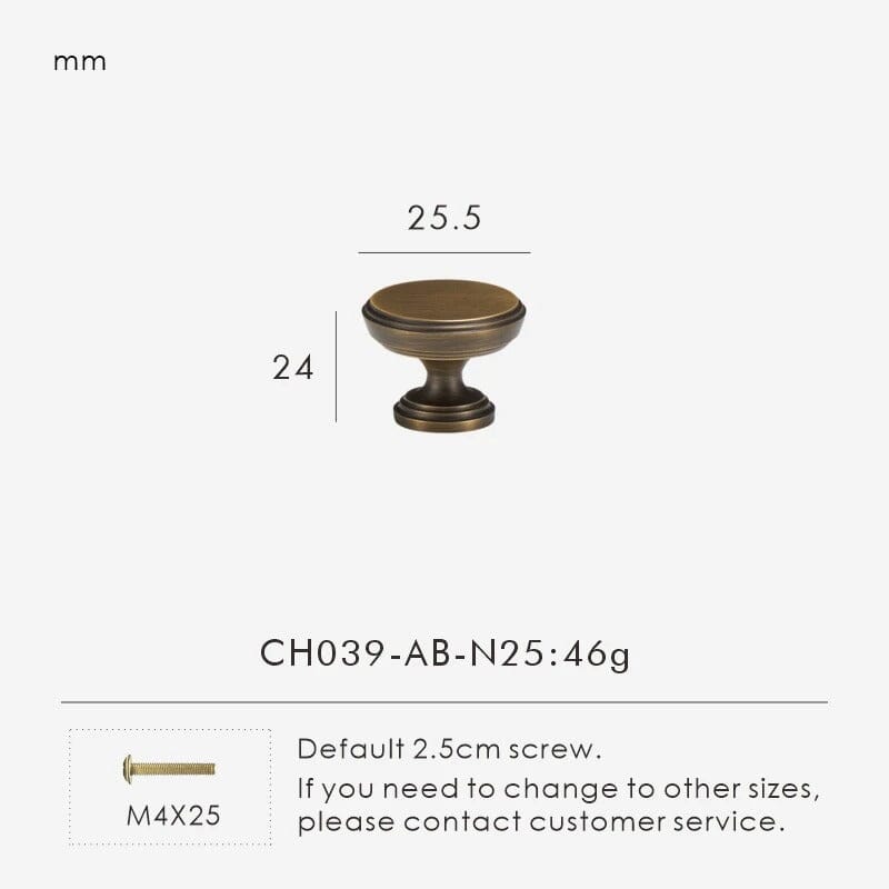 Möbelgriff aus massivem Messing – französischer Retro-Stil in Antik-Bronze