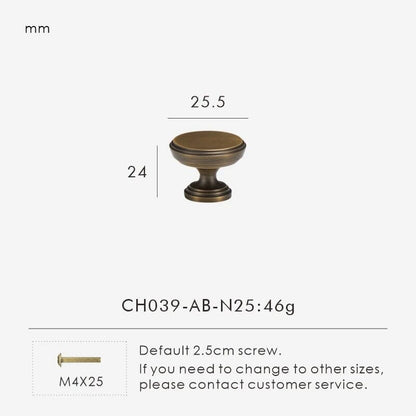 Möbelgriff aus massivem Messing – französischer Retro-Stil in Antik-Bronze