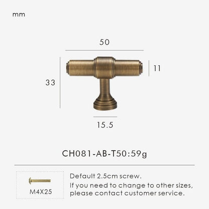 Möbelgriff aus massivem Messing – französischer Retro-Stil in Antik-Bronze
