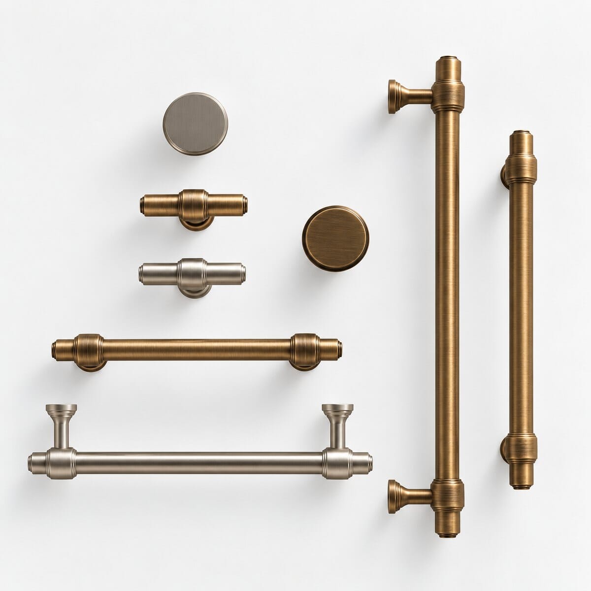 Möbelgriff aus massivem Messing – französischer Retro-Stil in Antik-Bronze