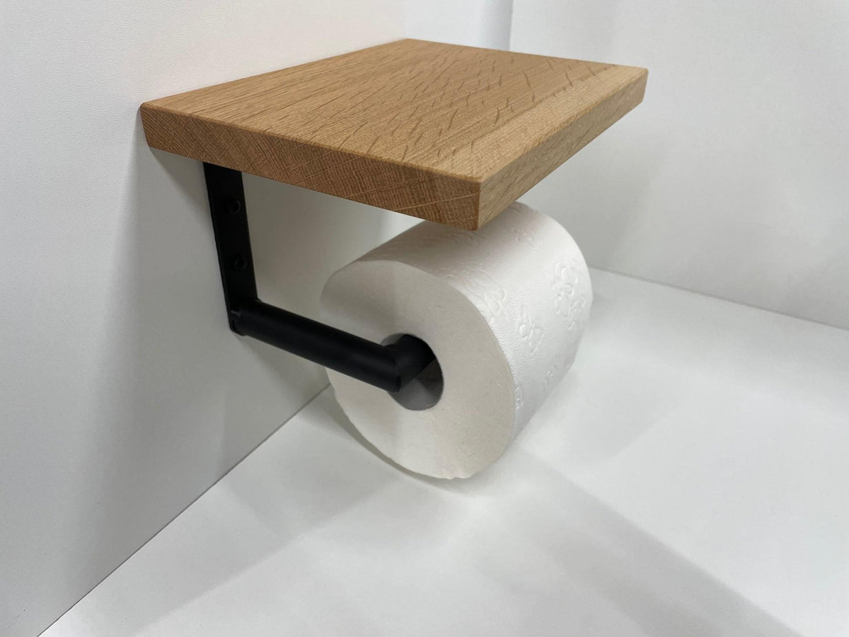 Toilettenpapierhalter, Klopapierhalter Massivholz Eiche glatt, Made in Germany - werkzeug-online24